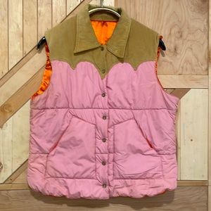 Roper Women's Pink and Orange Reversible Vest Jacket